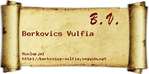 Berkovics Vulfia névjegykártya
